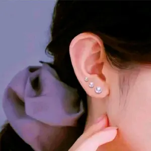 Anting Giwang Permata Stainless Steel/Anting Diamon monel