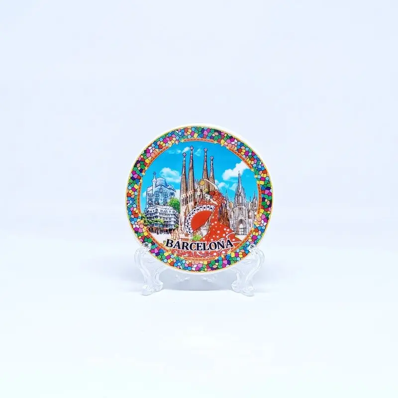 Fridge Tempelan Magnet Kulkas Piring Souvenir Negara Spanyol Spain Catalan Barcelona 37