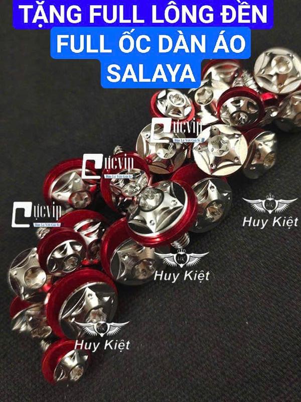 [TẶNG FULL LÔNG ĐỀN ĐỎ] FULL BỘ Ốc Dàn Áo Salaya Sao Nhọn, Phay Thái [INOX 304] Lắp Nhiều Dòng Xe MS9935