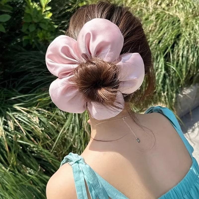  Dây buộc tóc hoa lớn phổ biến Scrunchies dây buộc tóc PHAO hình bông hoa size to cho nàng day buoctoc 