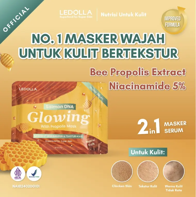 Le d'olla Serum Masker Muka Mugwort & Cica (Acne) Le Dolla Masker Muka Serum Salmon DNA (Glowing) Le De olla Masker Muka Serum Sea Buckthorn (Brightening) 2