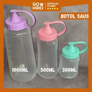Wadah Botol Multifungsi Kecap Saos Minyak Leak-Proof 3 Ukuran Bahan Plastik BPA Free Food Grade