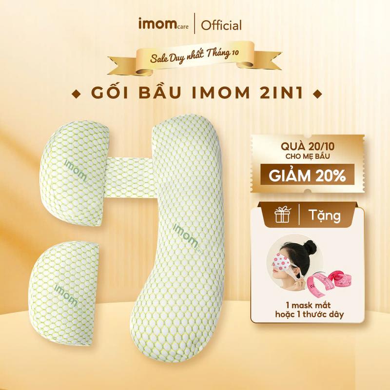 Gối bầu imom 2 trong 1, tích hợp gối bầu cách tiên và gối ôm cho bà bầu, giúp mẹ ngủ ngon, khỏe mạnh suốt thai kỳ - GB2in1