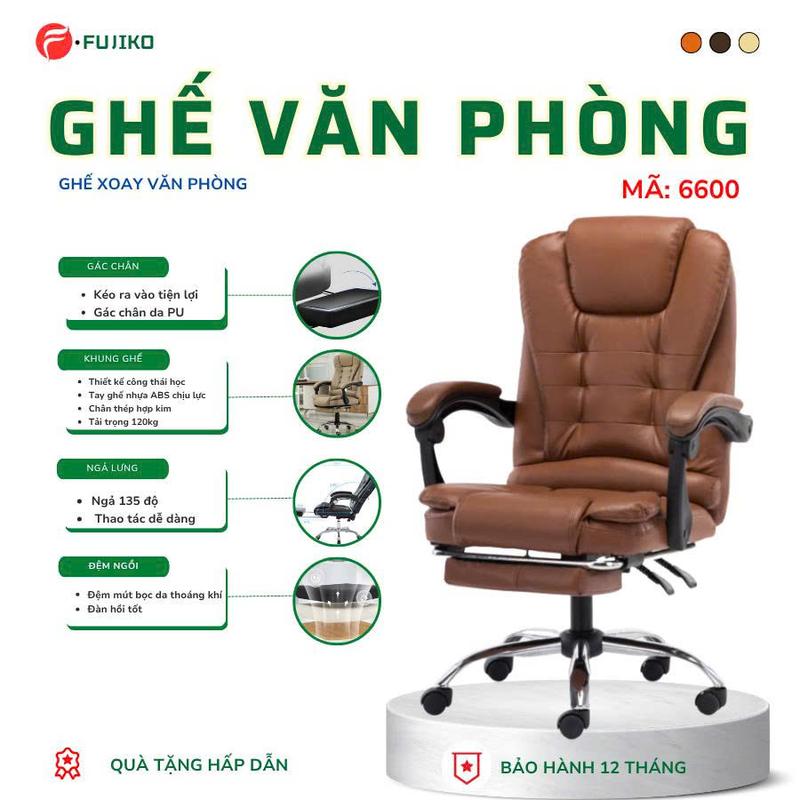 Ghế Xoay Văn Phòng Giám Đốc ,Có  chế độ Massage 2 Điểm giúp thư giãn  cột sống lưng, ngả lưng gác chân êm ái