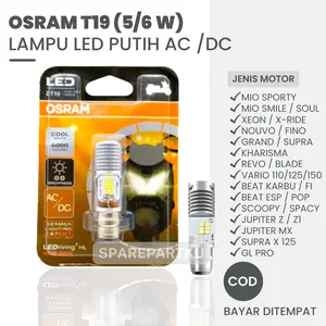 PROMO! LAMPU LED OSRAM PUTIH 6000 KELVIN T19 M5 H6 K1 / LAMPU LED MIO BEAT VARIO SUPRA GRAND JUPITER