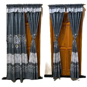 GORDEN PINTU/JENDELA MODEL SERUT 2LAYAR UKURAN 130CM X 200CM Tali Curtain