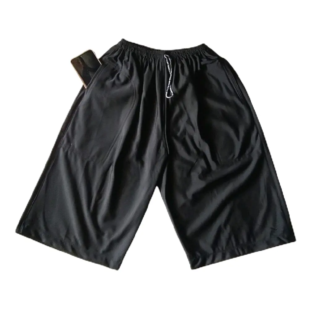 Celana Pendek Boxer Hitam Polos Pria dan Wanita - Katun Tebal dan Nyaman - Surfing, Shorts Unisex Dewasa