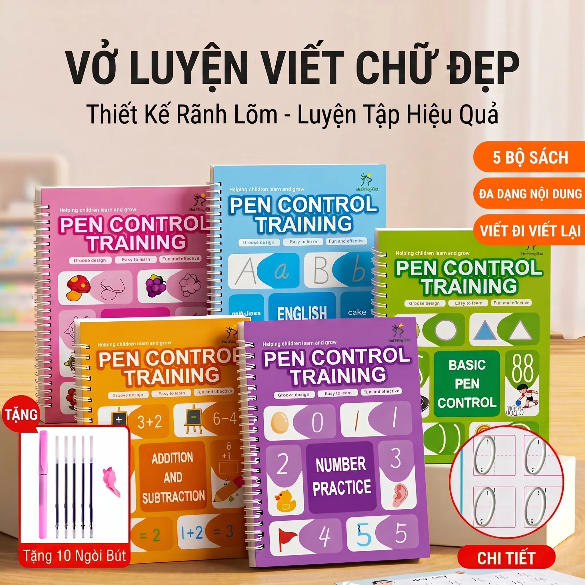 Đồ chơi học Toán Montessori có rãnh cho trẻ từ 3–6 tuổi – Luyện viết số, Học Toán ban đầu, Phát triển tư duy logic, Tập trung và Kỹ năng vận động tinh - 1