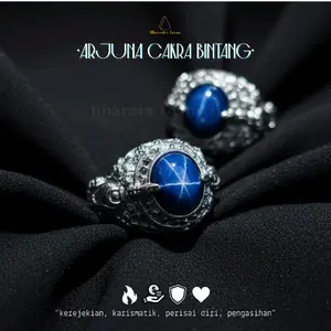CINCIN ARJUNA CAKRA BINTANG 8x10mm Permata Nilam Str Ring Titanium Original by Bharata Gems Bali