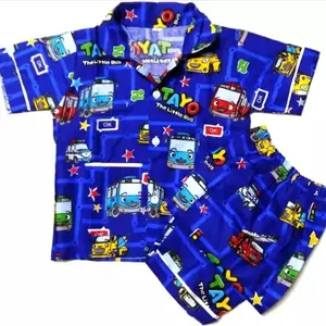 PIYAMA ANAK MOBIL BIRU/BAJU TIDUR ANAK LAKI LAKI