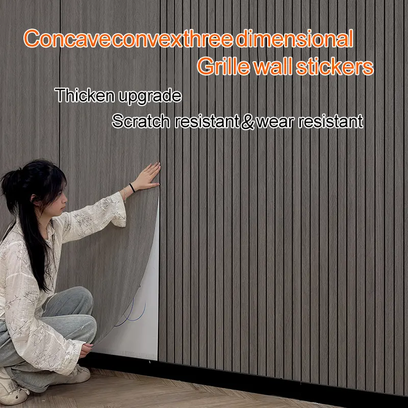 Self-Adhesive 3D Convex Grille Wallpaper for Waterproof & Moisture-Proof Living Room, Broadcast Room, Sofa & TV Background Wall Decoration