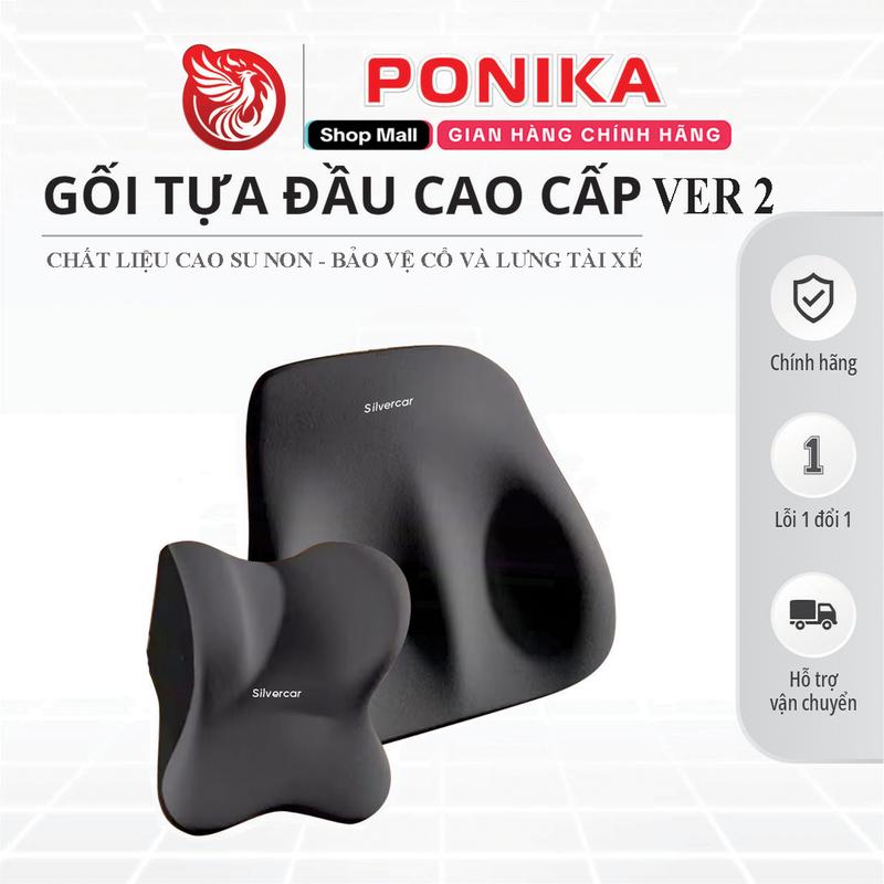  Gối Tựa Đầu Và Tựa Lưng Cao Su Non Mềm Mại Cho Xe Hơi  Chất Liệu Vải Bốn Mùa Thoáng Khí - Ver2 