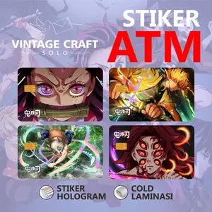 Stiker Sticker Hologram Garskin Kartu ATM  NEZUKO ZENITSU - Kimetsu No Yaiba -  Debit Credit Emoney Flazz Sticker Card
