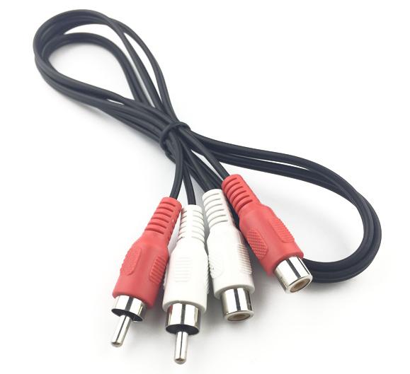 Universal RCA Male to Female 2RCA Video Line Audio Cable AV Audio Box ...