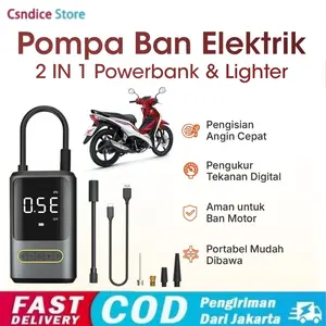Multifungsi Pompa Ban Elektrik Mobil & Motor Mini Portable Car Air Pump Digital LED Display
