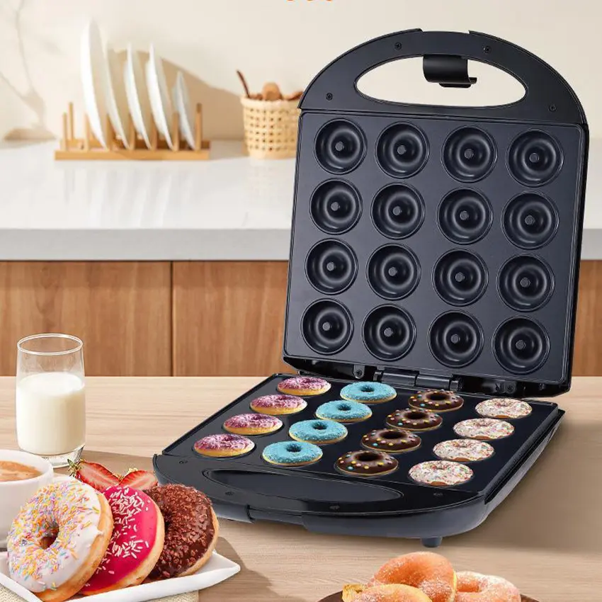 Mini Donut Maker 6 Lubang Cetakan Donut Listrik Elektrik Mesin Kue Donat 220V Donut Maker Machine Alat Pembuat Donut