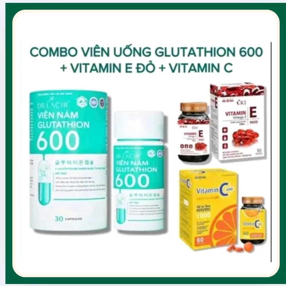 [ mua 1 tặng 2 nhận 3 ] viên uống glutathione  600  vitamin e  tặng vitamin C thực phẩm bổ sung chăm sóc sắc đẹp trắng da