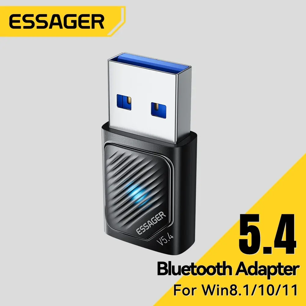 Essager Adapter Wireless Bluetooth 5.3 Transmitter Receiver Dongle For Laptop PC Komputer Mouse