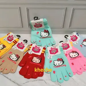 TUVAYA Sarung Tangan Anak Cowok Motif Karakter Premium Hello Kitty Umur 7-10 Tahun Cocok Udara Dingin Warna Random