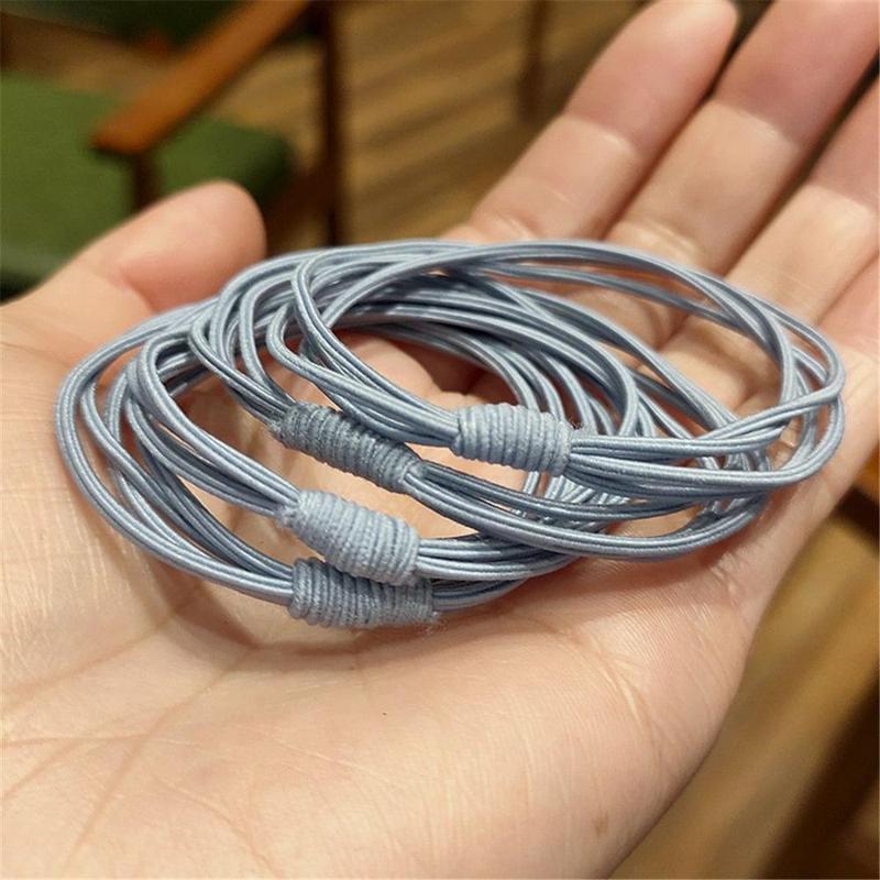 Phụ Kiện Tóc Cho Nữ, Dây Buộc Tóc Đàn Hồi Cao 4 Trong 1, Scrunchies, Màu Ngẫu Nhiên, Hàng Mới Về 7