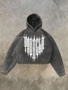 Sudadera con capucha gráfica de corte holgado para hombre, estilo urbano casual, sudadera de algodón, moda de otoño e invierno, diseño joven y moderno