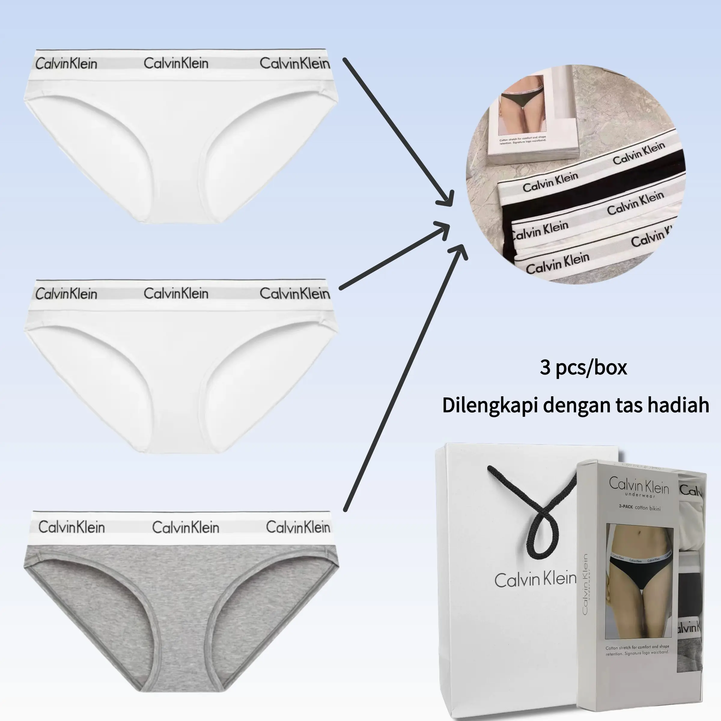 Putih + Putih + Abu-abu