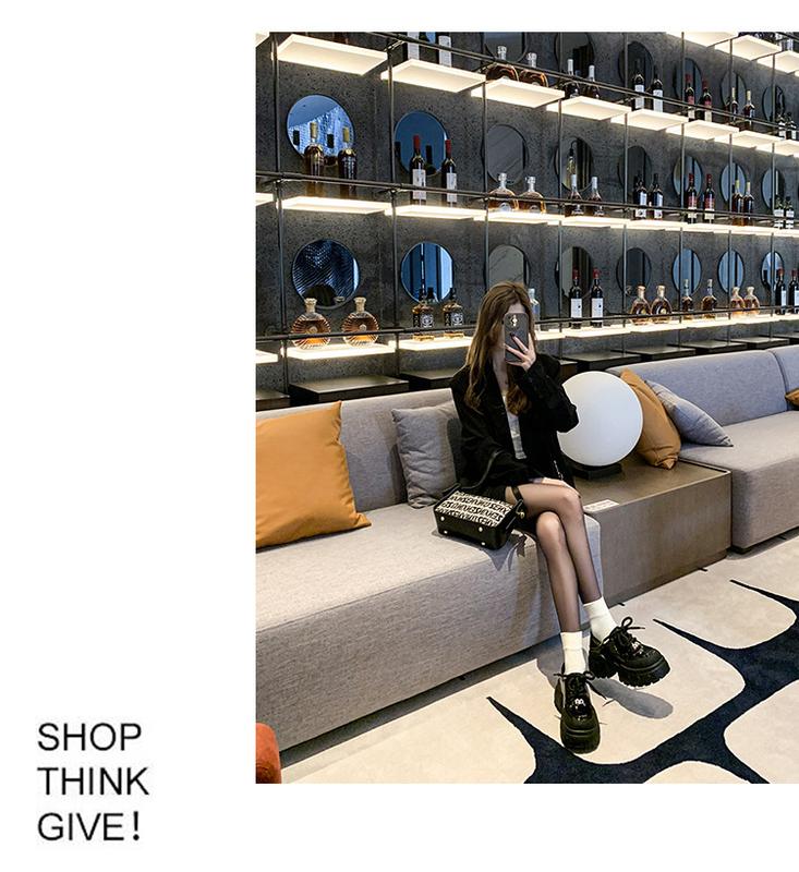 Product Introduction of Women's Platform leather shoes, French British style, autumn and winter, platform increase height, velvet, versatile fashion, high heel pumps 16