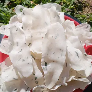 Opak Ilat atau Lidah Krupuk Singkong 1kg - Bahan Singkong, Rasa Gurih Asin Sedikit, Tahan 6 Bulan, Kemasan Kardus & Bubble Wrap Gratis - Food