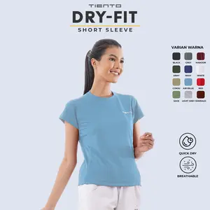 Tiento Best Seller Kaos Dry Fit Women Running Baju Olahraga Lari Wanita
