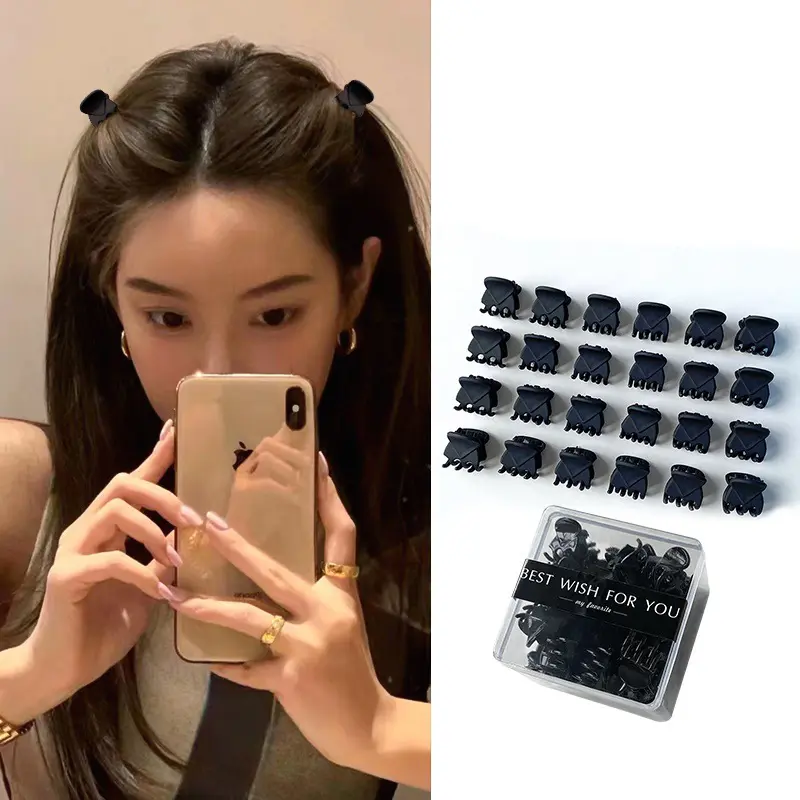 12Pcs Black Plastic Mini Hairpin 6 Claws bangs Hair Clip Clamp for Ladies woman Hair accessories