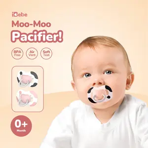 ready stock -besok kirim ibebe MooMoo silicon Empeng Bayi  0 bln + pacifier  Anti Gigi Tonggos  orthodontic Dot Bayi Food Grade BPA Free empeng  bayi Pink8