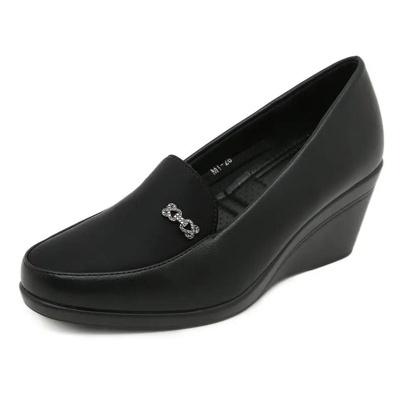 BOZKA new arrival sepatu pansus premium MT26 wedges shoes Heels Wanita Black 2
