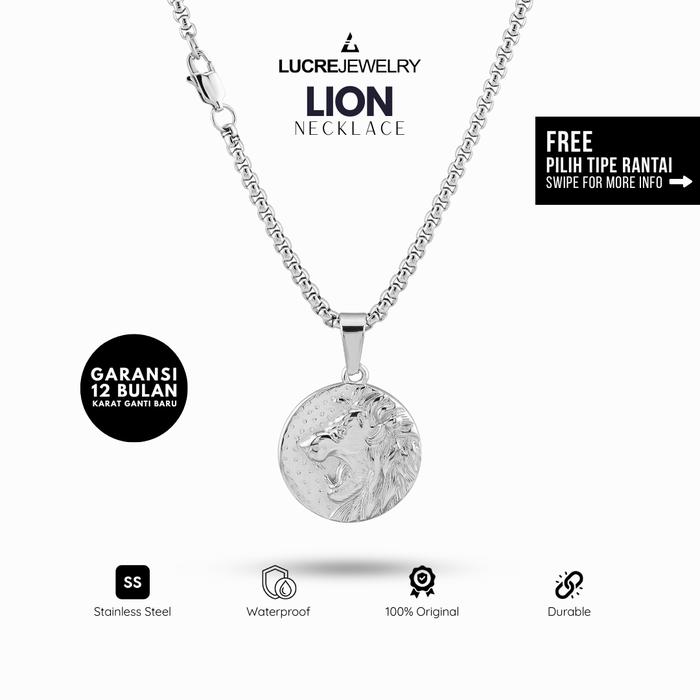 Gambar Lucre Necklace - LION | Kalung Titanium Anti Karat Rantai Stainless Steel Pria Wanita Keren Minimalis - 45 cm dari Lucre Jewelry Kota Administrasi Jakarta Timur Tokopedia