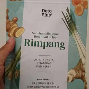 [BPOM] Teh Rimpang Detoplus - Teh Kunyit Jahe Lengkuas Sereh Halal MUI & Sertifikasi BPOM - Teh Celup Minuman Rempah alami - Original Herbal Tea.