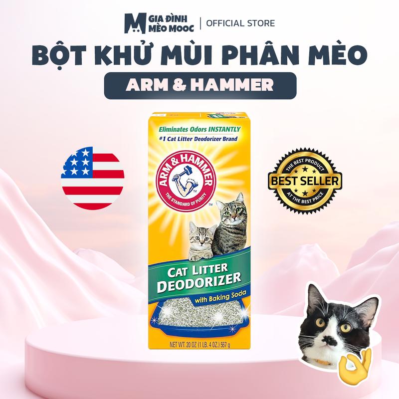 Bột khử mùi chậu cát mèo Arm & Hammer Mỹ 567g