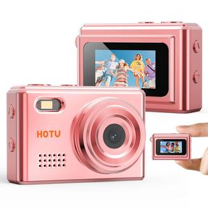 HOTUミニキーチェーンデジタルカメラ|1080 P HD、2 MP、フラッシュ、0.96インチLCD|無料ギフト付きのレトロポケットサイズのVlogカメラ:データケーブル、カードリーダー、Type-Cアダプター、メモリーカード、ナイロンロープ、メタルバックル