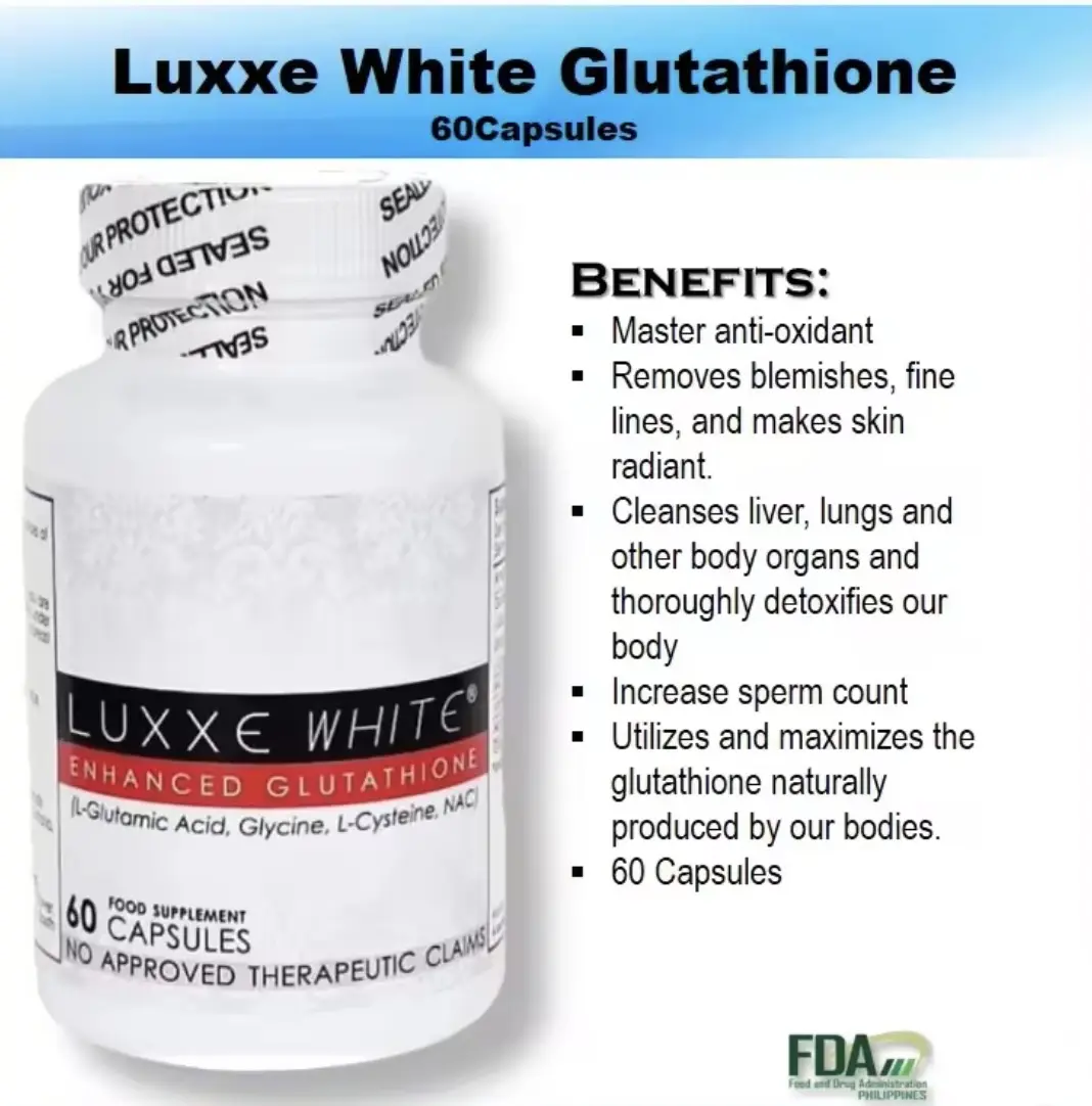 LUXXE WHITE GLUTATHIONE 775mg 60 Capsules with FREE Luxxe Soap 01