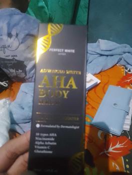 Product Review of [10X AHA] PERFECT WHITE Advanced AHA Body Serum 50ml Whitening Booster with 10X AHA Niacinamide, Alpha Arbutin, Glutathione, Vitamin C | Booster Lotion Acid Perawatan Pencerah Mencerahkan Memutihkan Tubuh Kusam Belang Noda Hitam Glycolic Acid from R** r**a 0