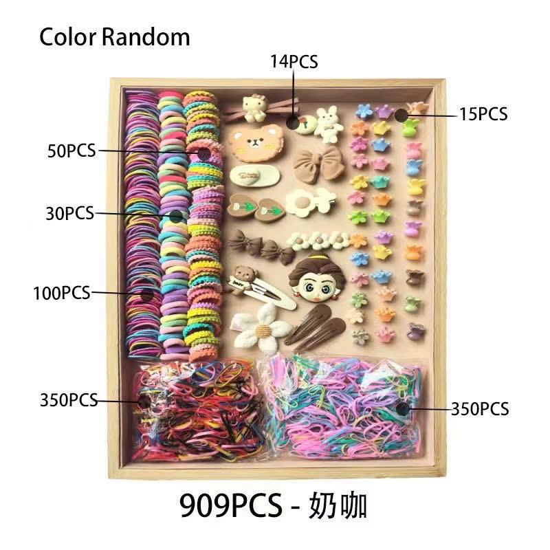  Hộp Chun Buộc Tóc + kep 909 chi tiết Nhiều Mẫu Đáng Yêu Cho Bé & Mẹ - Phụ Kiện Tóc Đa Dạng 