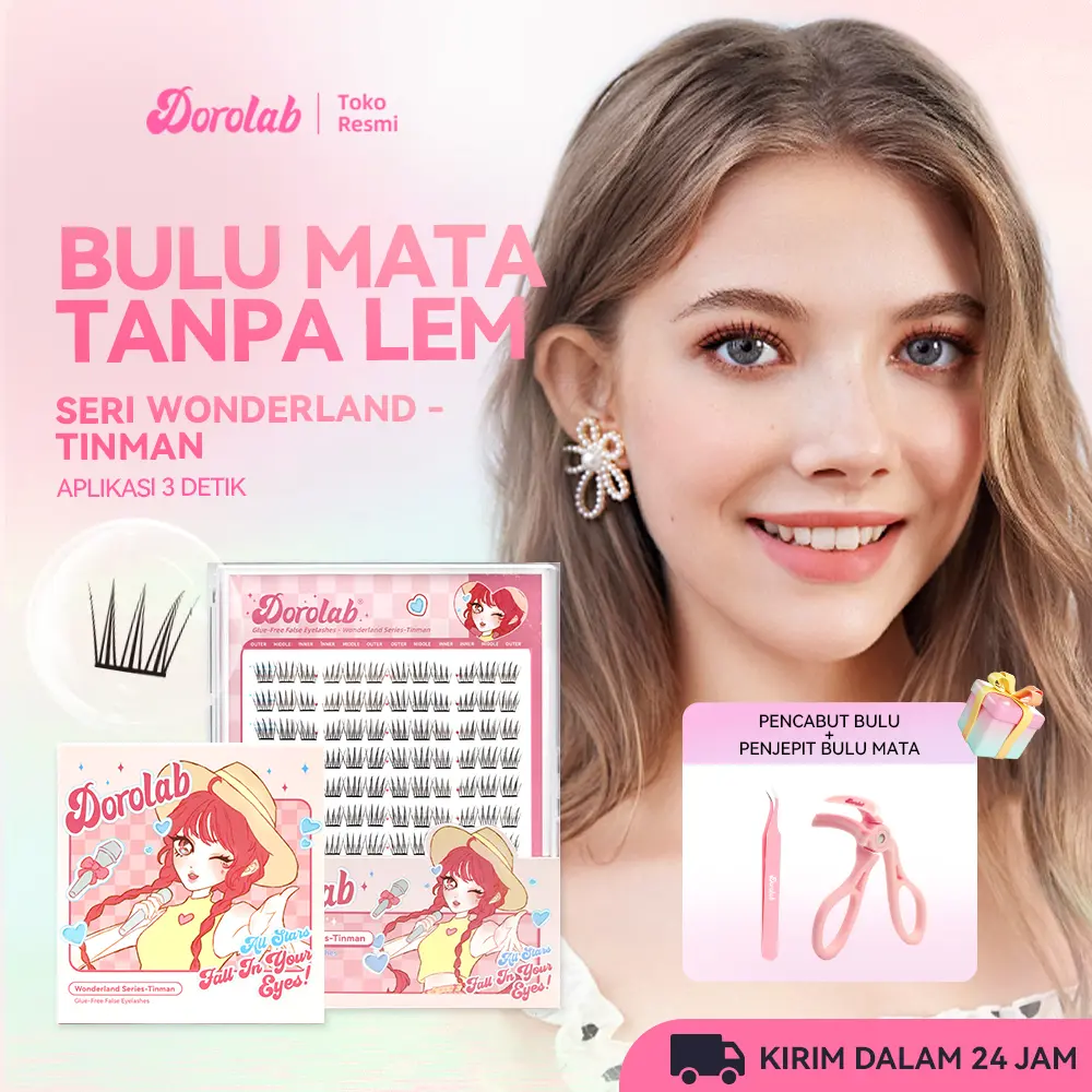 DOROLAB 【Wonderland Series】【Tinman】Bulu mata palsu pemula bebas lem tidak perlu menggunakan lem bulu mata palsu dapat digunakan kembali Eyelash extension set C Curl False Eyelash Length 10-12 mm