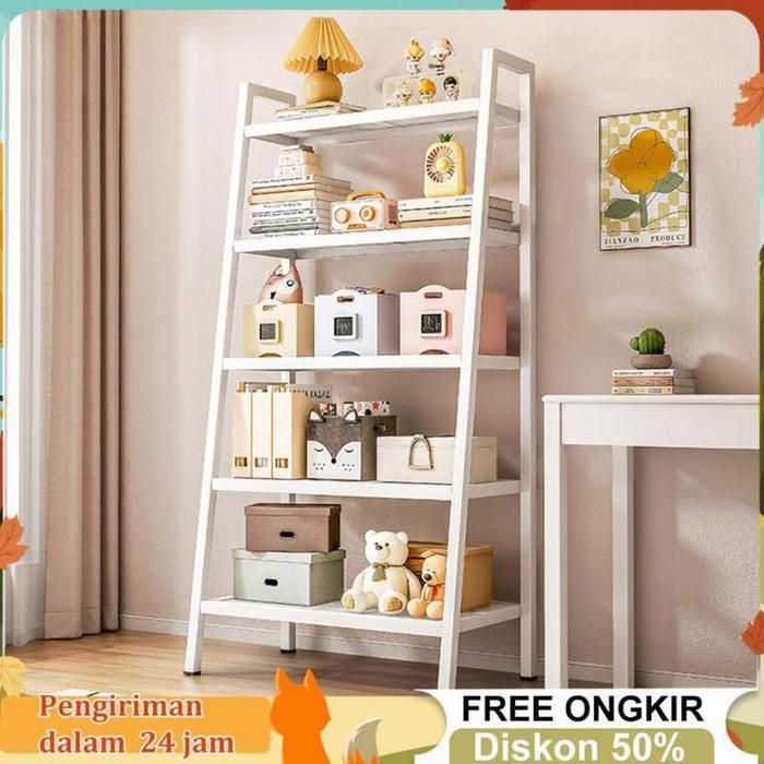 NA-Rak Besi Putih 150CM Rak Susun Rak Pajangan Rak Serbaguna Rak Buku ...