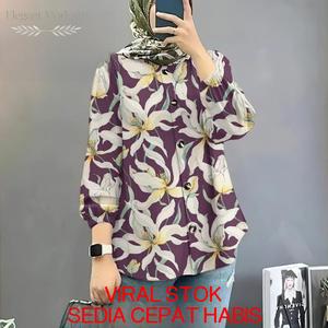 Kemeja Muslimah Premium Corak 3D Elegan Lengan Panjang Saiz Besar S-5XL Gaya Korea Santai Pakaian Muslimah 2025 Inner Jubah Abaya Long Dress Super Soft and Comfort