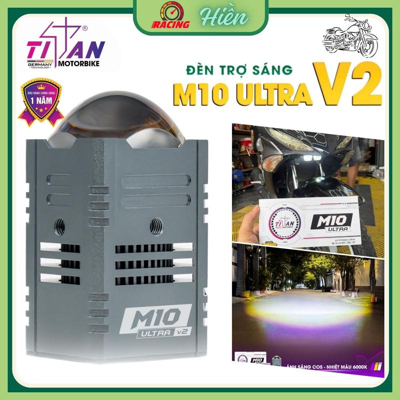 Đèn Trợ Sáng Bi Cầu TITAN M10 Ultra V1 - V2 2024 Chống Nước Tuyệt Đối Gắn Mô Tô Xe Máy- BH 12 Tháng