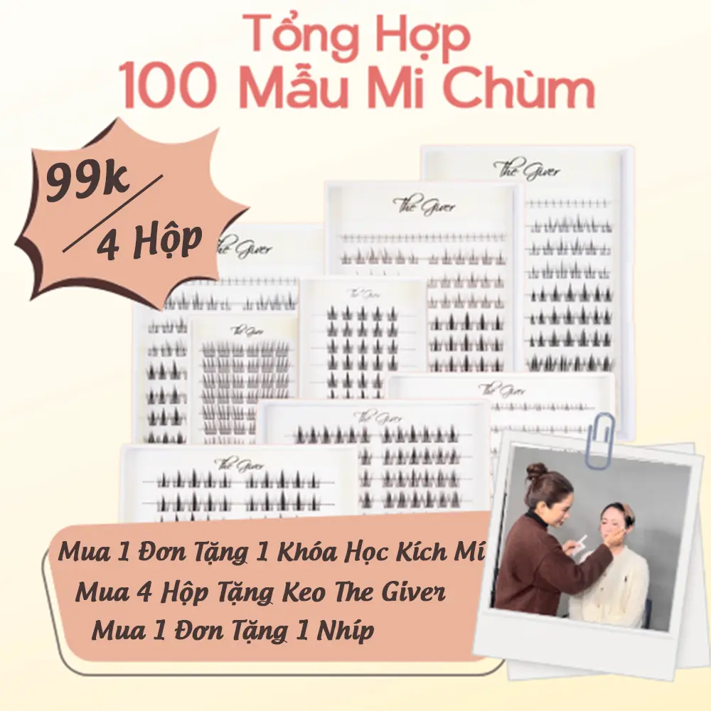 [Live] Mi giả Mi cụm mi chùm The Giver gân mỏng không cộm tự nhiên