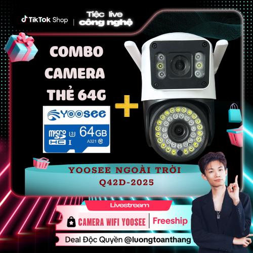 [Camera Yoosee x LƯƠNG TOÀN THẮNG ] Camera Yoosee 2 Mắt 2 Màn Hình 6+36, 15.0mpx + THẺ NHỚ