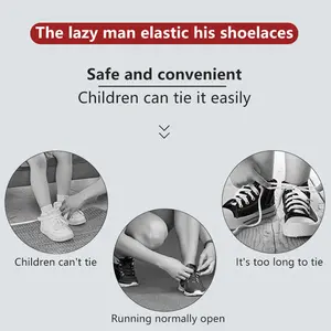 Silikon Tali Sepatu Praktis Tanpa Ikat Flexible Elastis Tali Sepatu Modern Untuk Anak Dewasa 14 Pcs