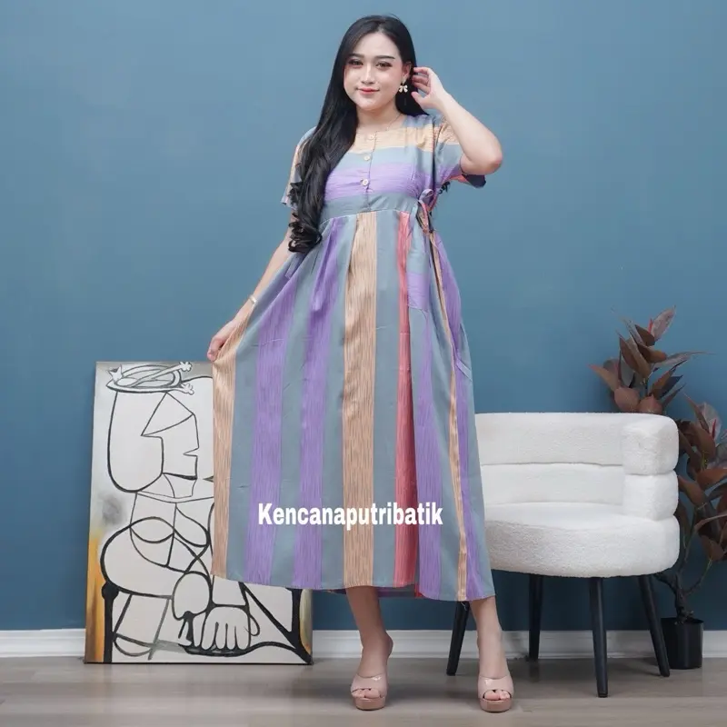 paket 3pcs daster salur sematakaki ld 110 pb 125 Dress Wanita Rayon [mecca dress] 3