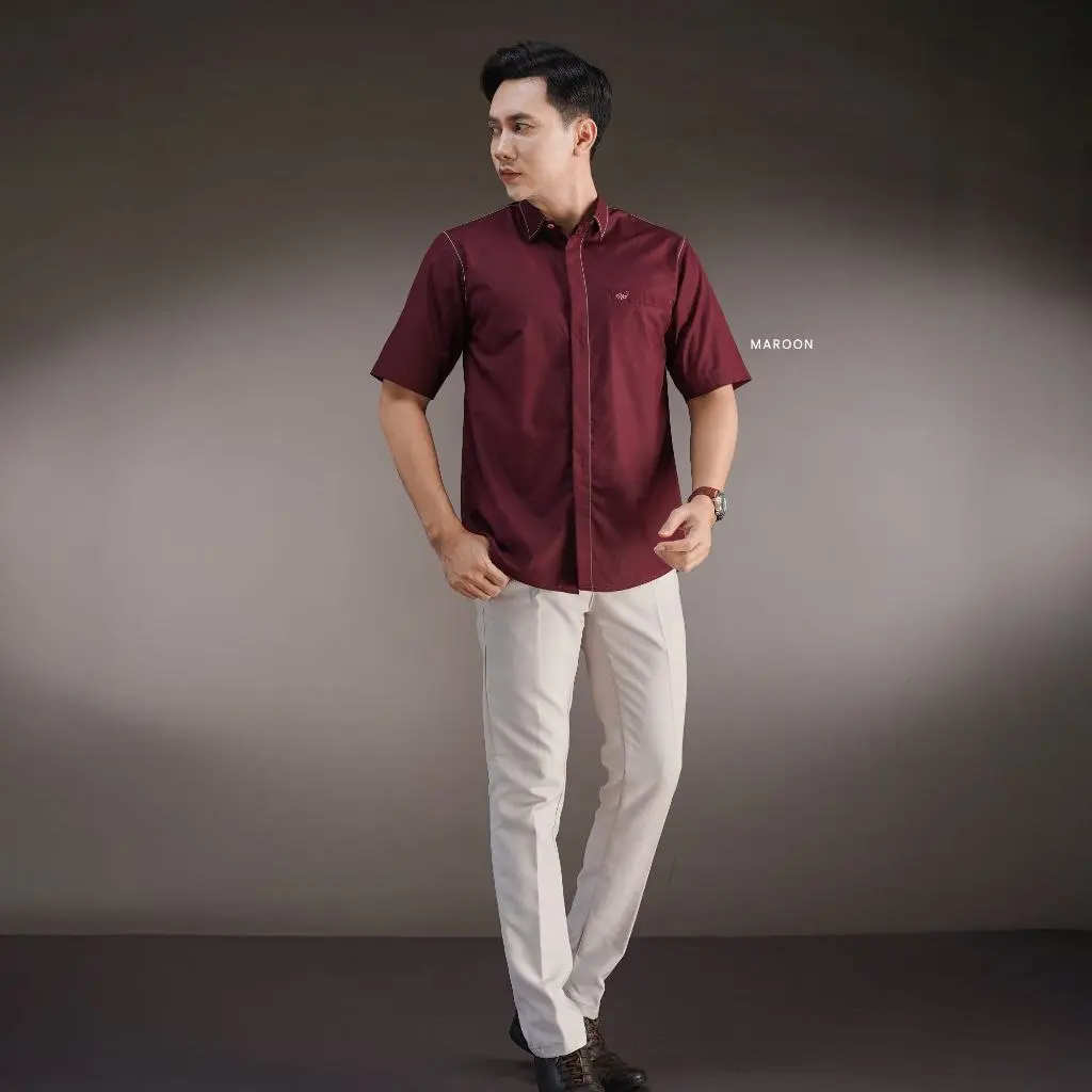 [Koko Lengan Pendek] Maroon