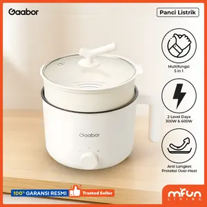 Gaabor Panci Listrik Serbaguna Electric Cooker Anti Lengket Kapasitas 1.5L Kukusan Steamer  GR-N15A