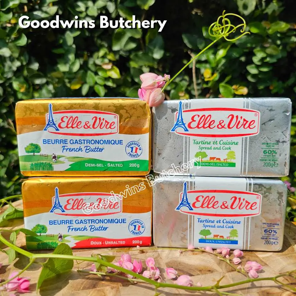 Butter ELLE & VIRE France mentega Prancis 200gr | Salted / Unsalted | 60-80%fat chilled